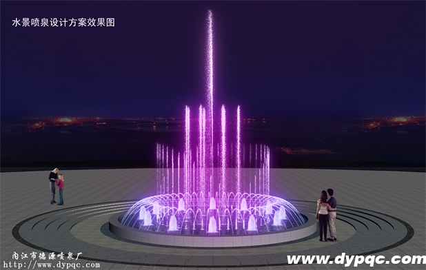 幸福美丽新村广场音乐喷泉效果图
