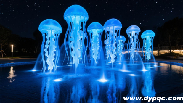 水母群雕塑水景