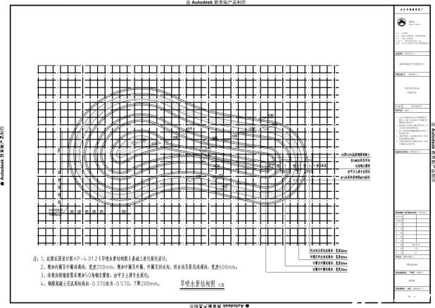 绵阳华禧首座北门新天地音乐喷泉水池结构CAD平面图