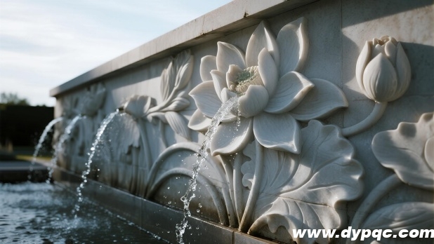 汉白玉浅浮雕荷花水景