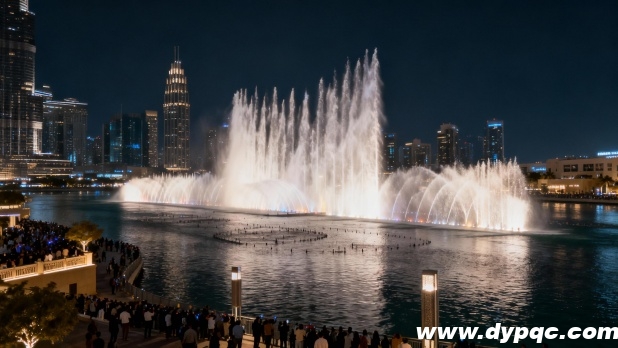 地标级城市河道音乐喷泉夜景