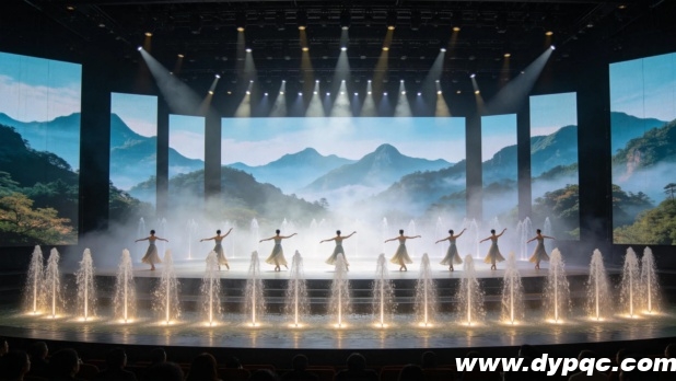 舞台喷泉水柱与演员动作同步