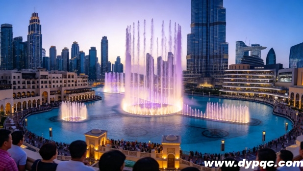 维护精良的地标音乐喷泉